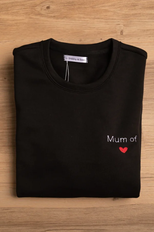 Sweat Femme noir avec broderie