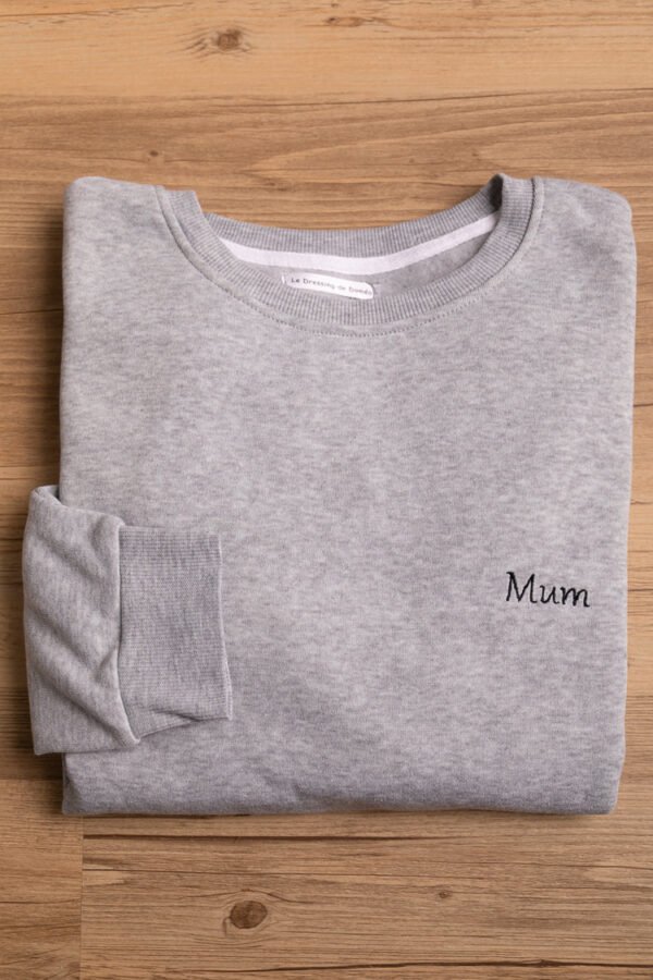 Sweat Femme gris avec broderie