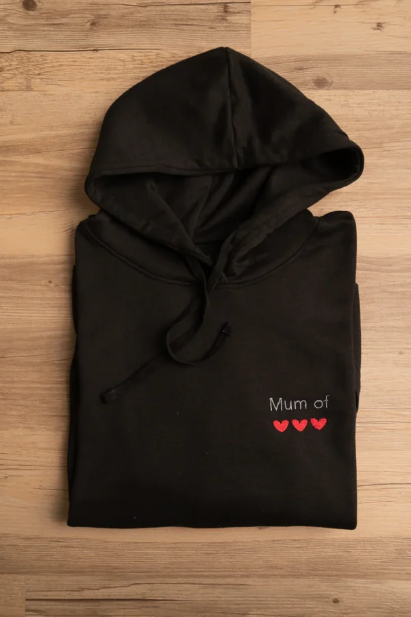 Sweat à capuche Femme noir avec broderie