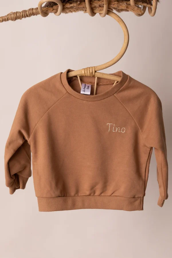 Sweat Bébé camel avec broderie