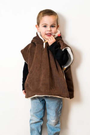 Poncho velours marron