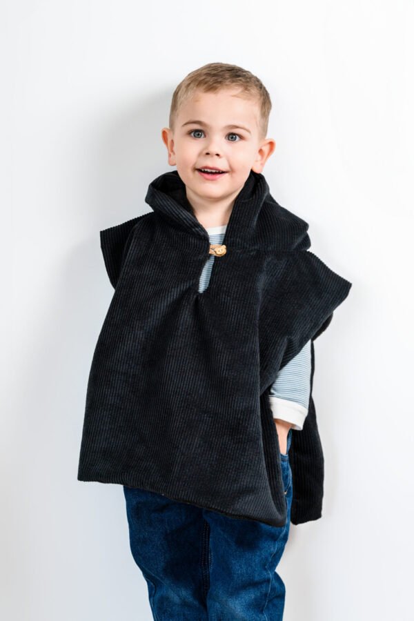 Poncho noir velours