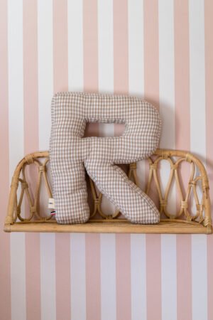 Coussin lettre "R" vichy