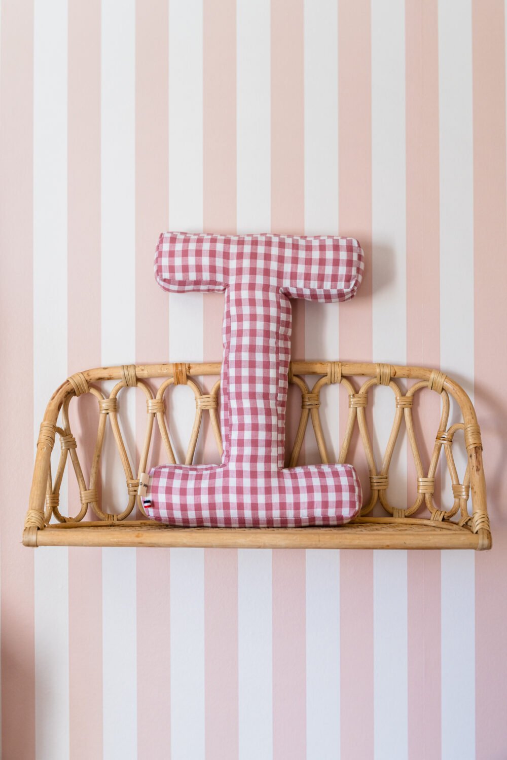 Coussin lettre "I" vichy