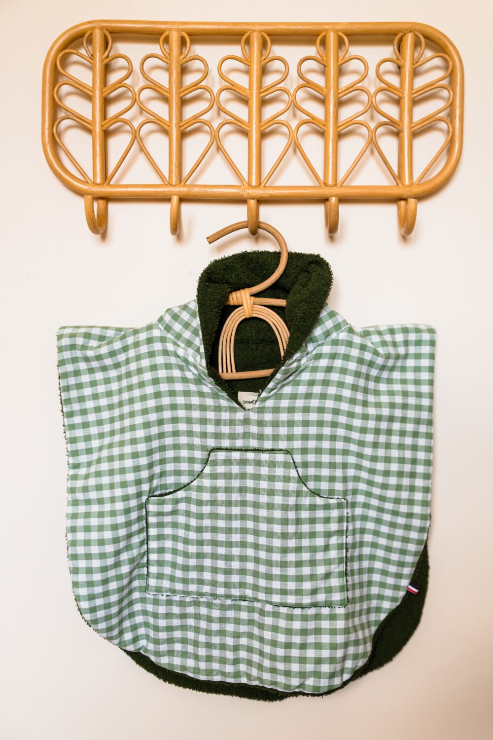 Poncho de bain vichy vert