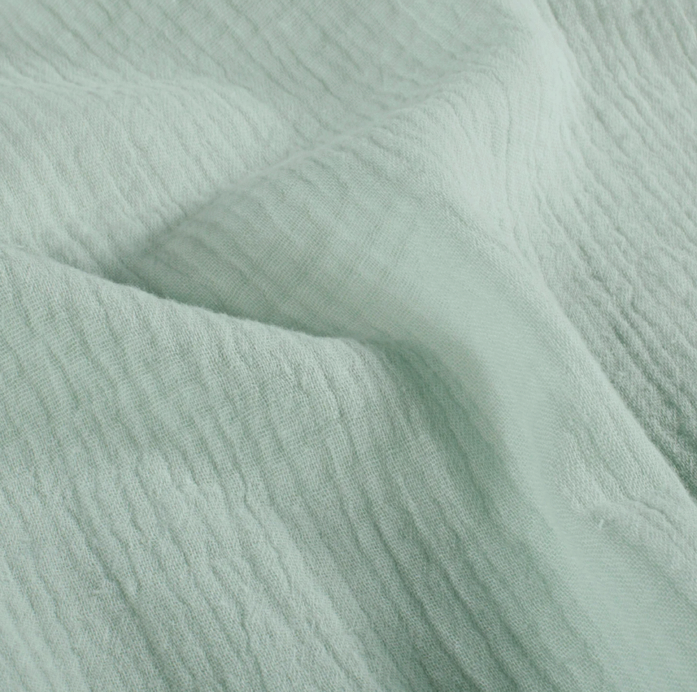 Tissu gaze de coton vert menthe