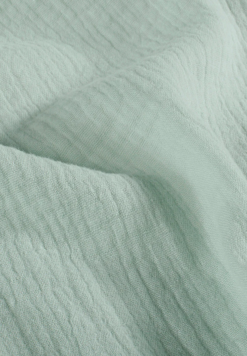 Tissu gaze de coton vert menthe