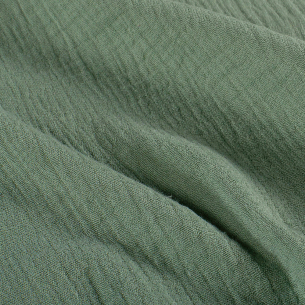 Tissu gaze de coton vert sauge