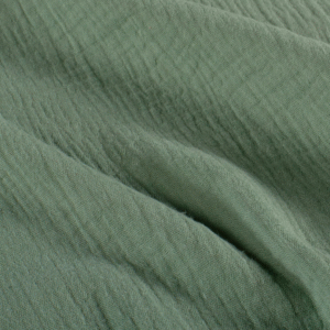 Tissu gaze de coton vert sauge