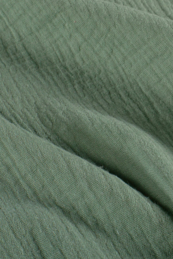 Tissu gaze de coton vert sauge