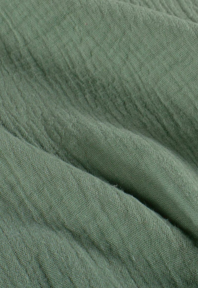 Tissu gaze de coton vert sauge