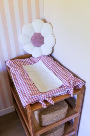 Housse matelas à langer vichy rose