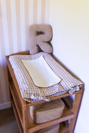 Housse matelas à langer vichy camel