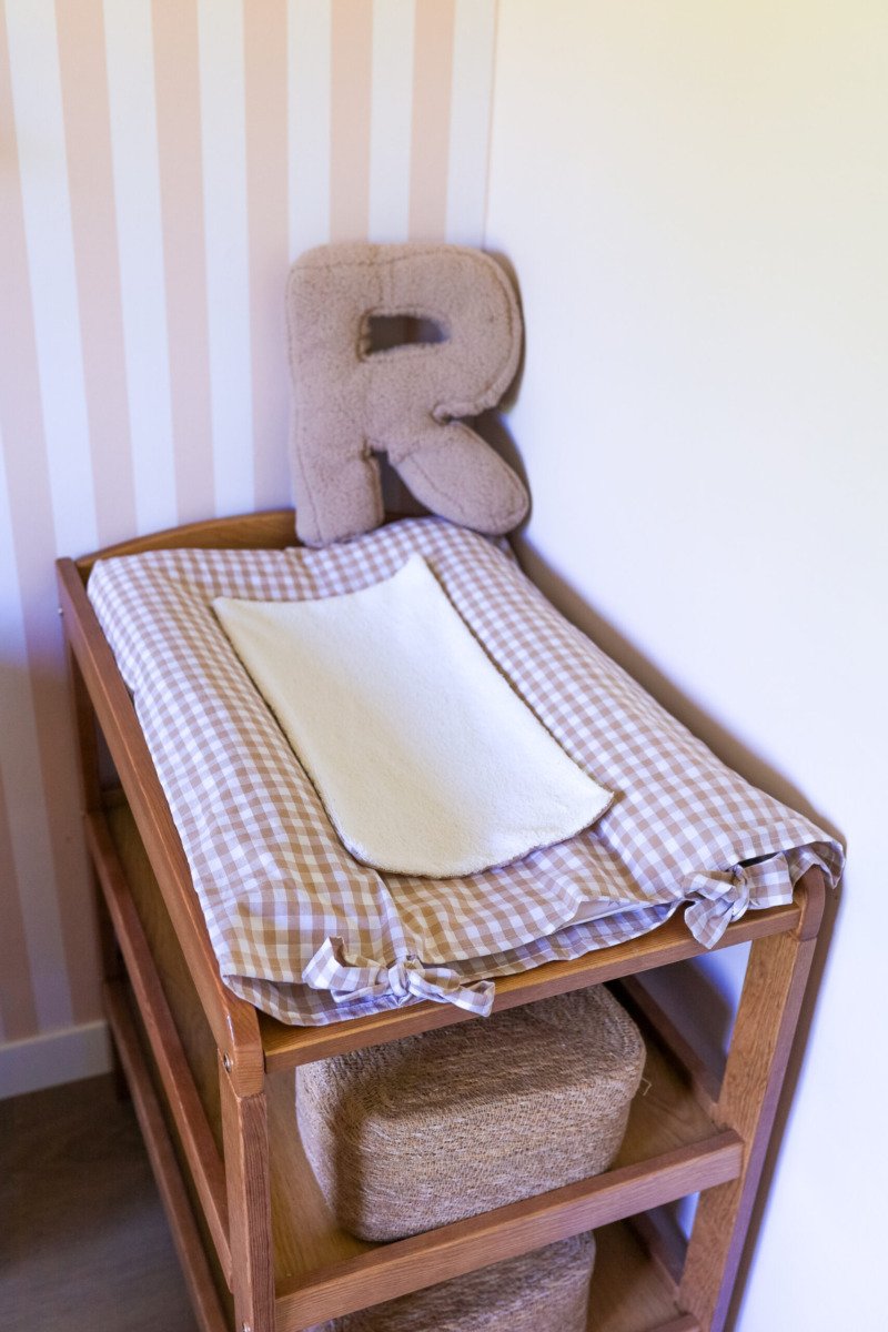 Housse matelas à langer vichy camel