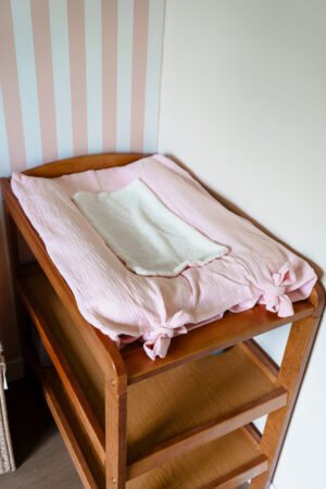 Housse matelas à langer rose pâle
