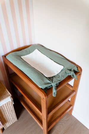 Housse matelas à langer vert sauge