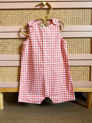 Combinaison vichy orange/rose