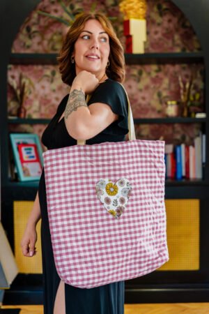 Sac cabas vichy rose