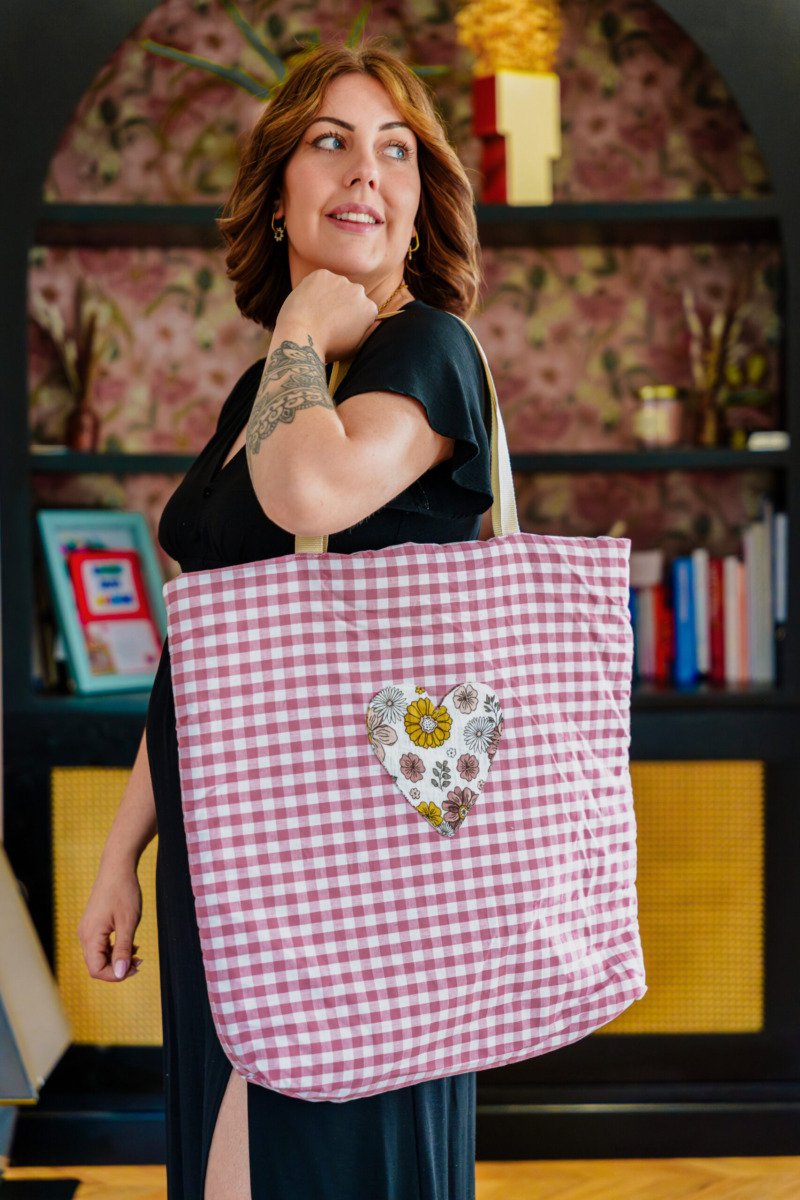 Sac cabas vichy rose