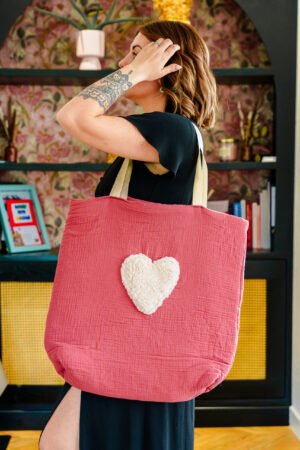 Sac cabas double gaz terracotta