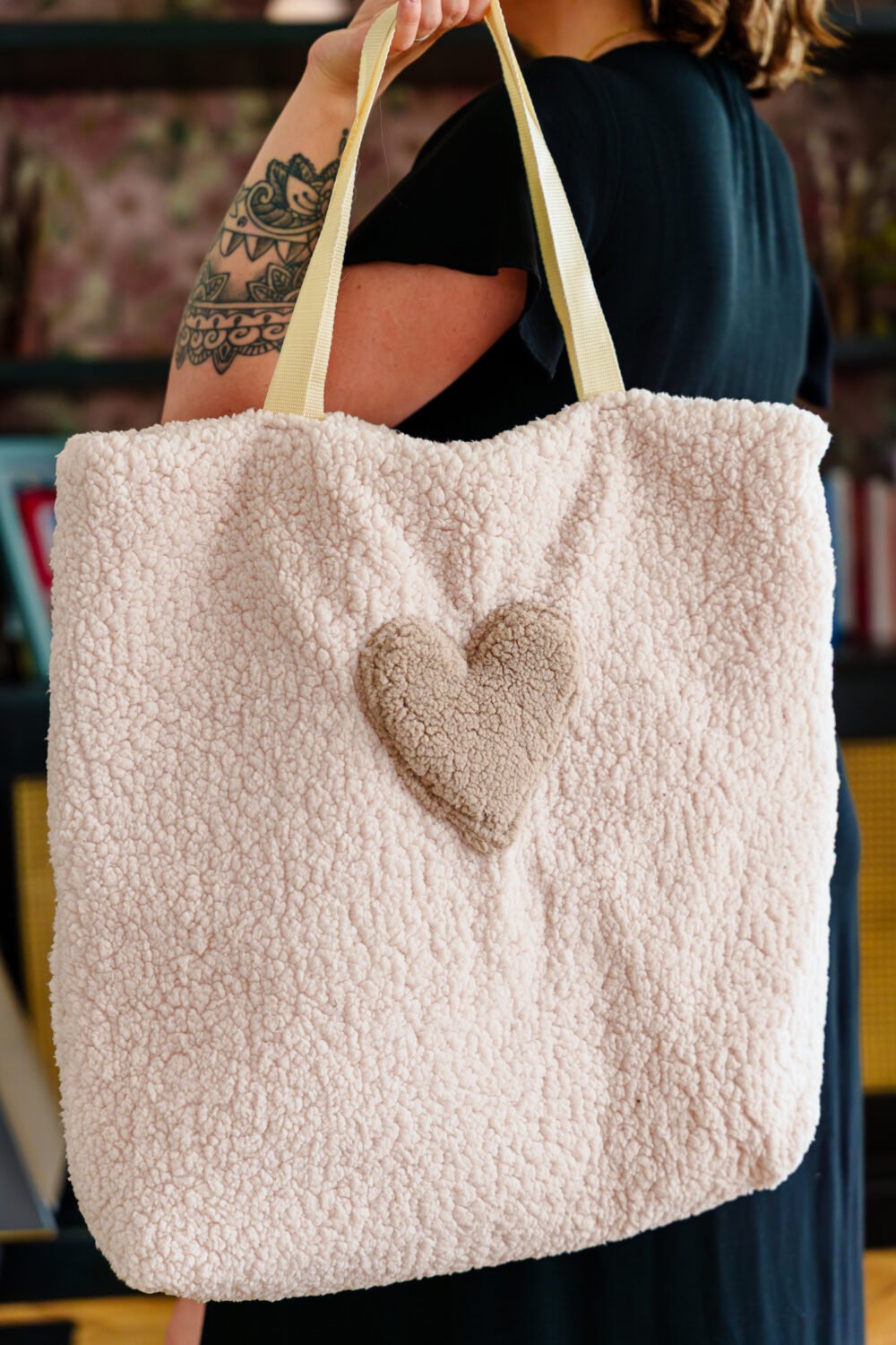 Sac cabas moumoute écru – Image 2