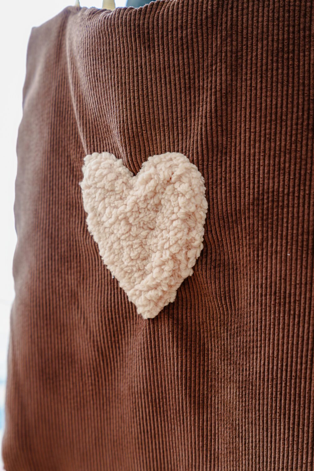Sac cabas velours marron – Image 2