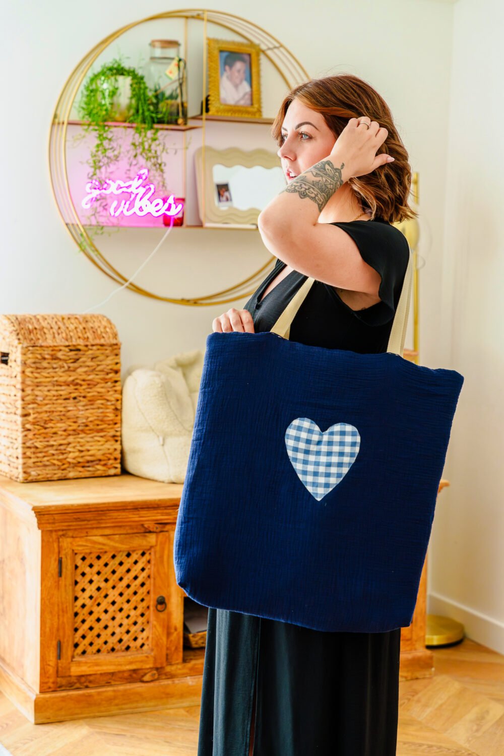 Sac cabas double gaz marine – Image 4