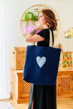 Sac cabas double gaz marine