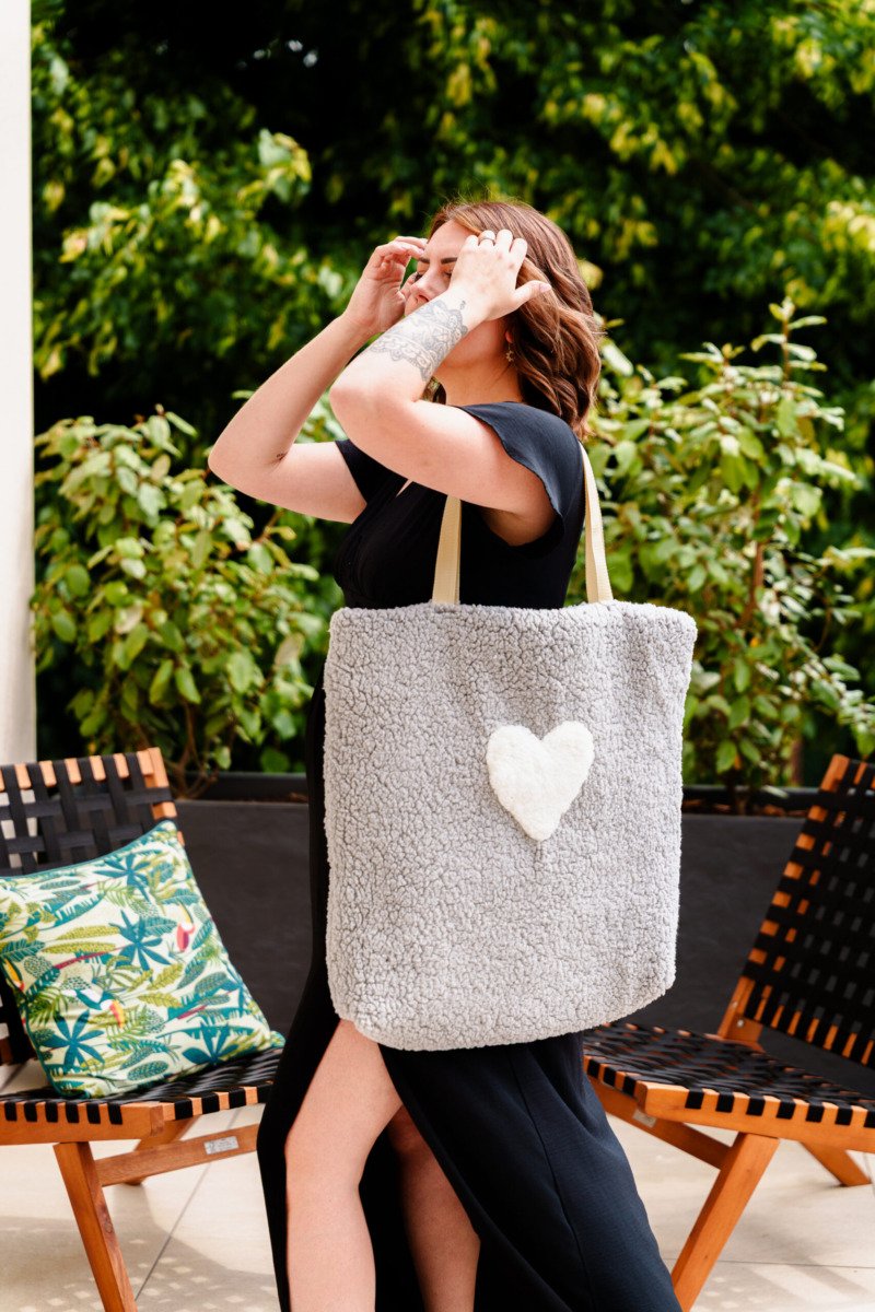 Sac cabas moumoute grise