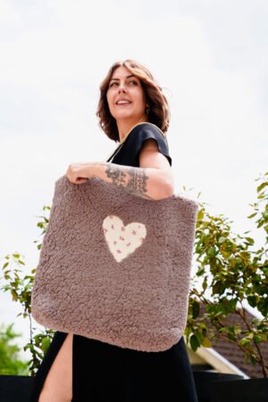 Sac cabas moumoute marron