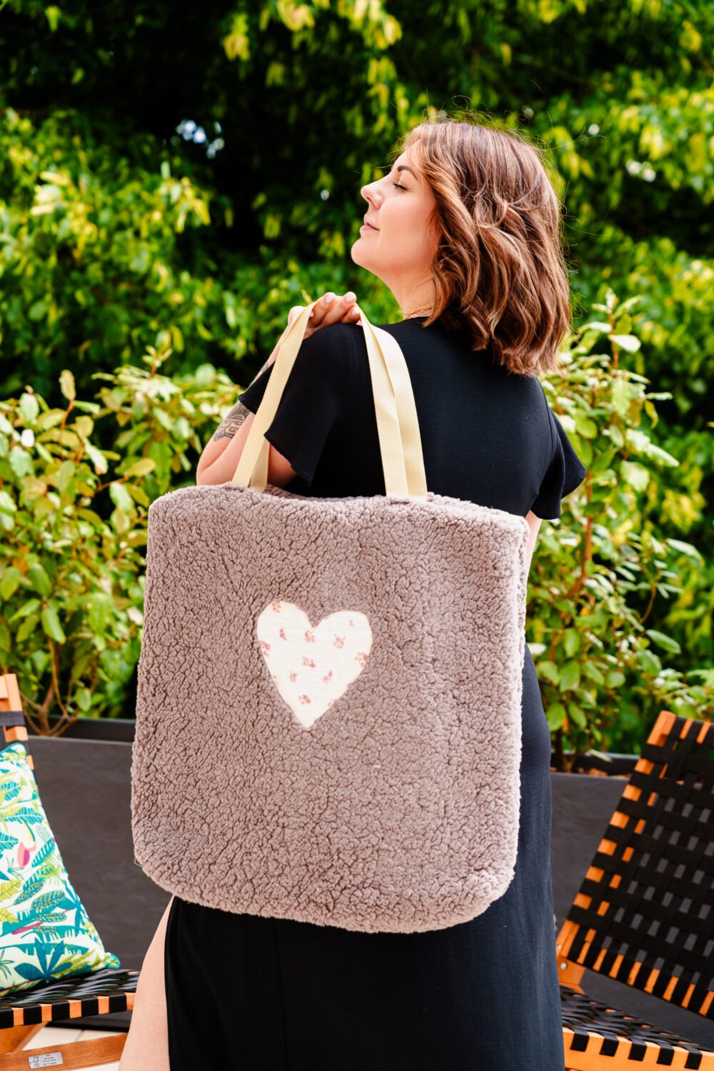 Sac cabas moumoute marron – Image 3
