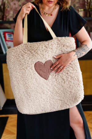 Sac cabas moumoute beige/ marron