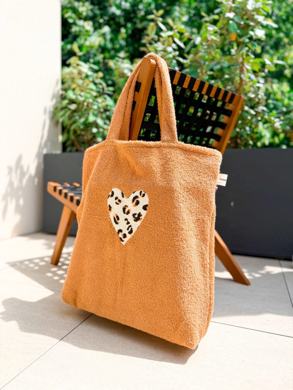 Sac cabas éponge camel/leopard