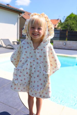 Poncho de bain fleuris Paola