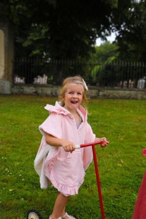 Poncho de bain rose pâle