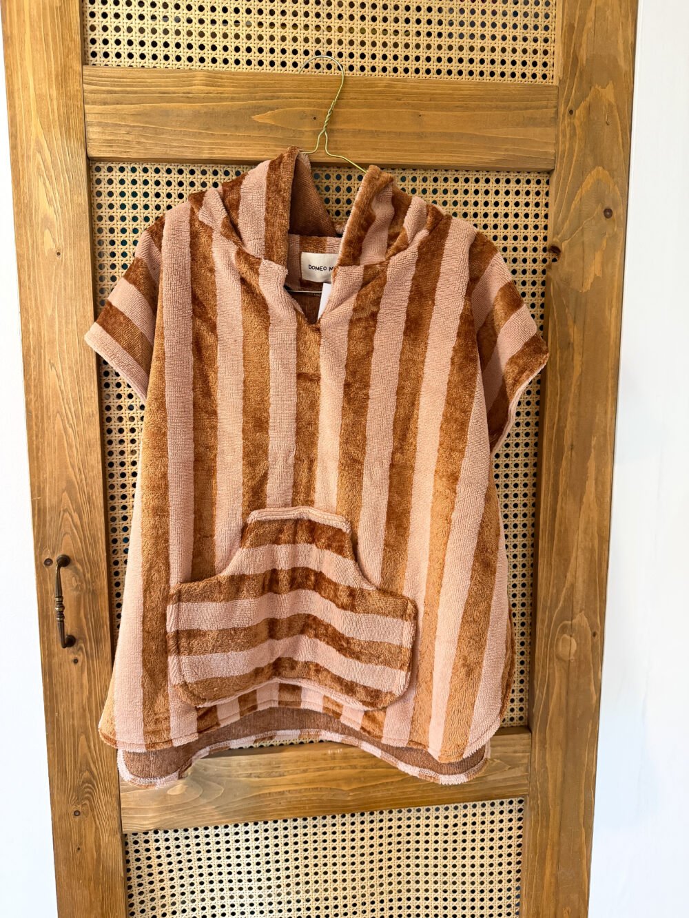 Poncho de bain beige/caramel