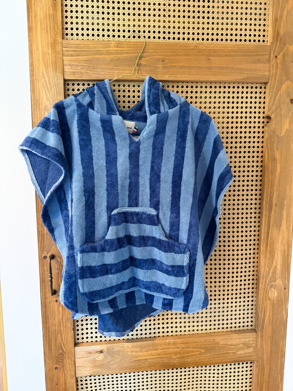 Poncho de bain bleu ciel/marine