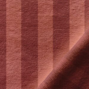 Tissu éponge rayé terracotta