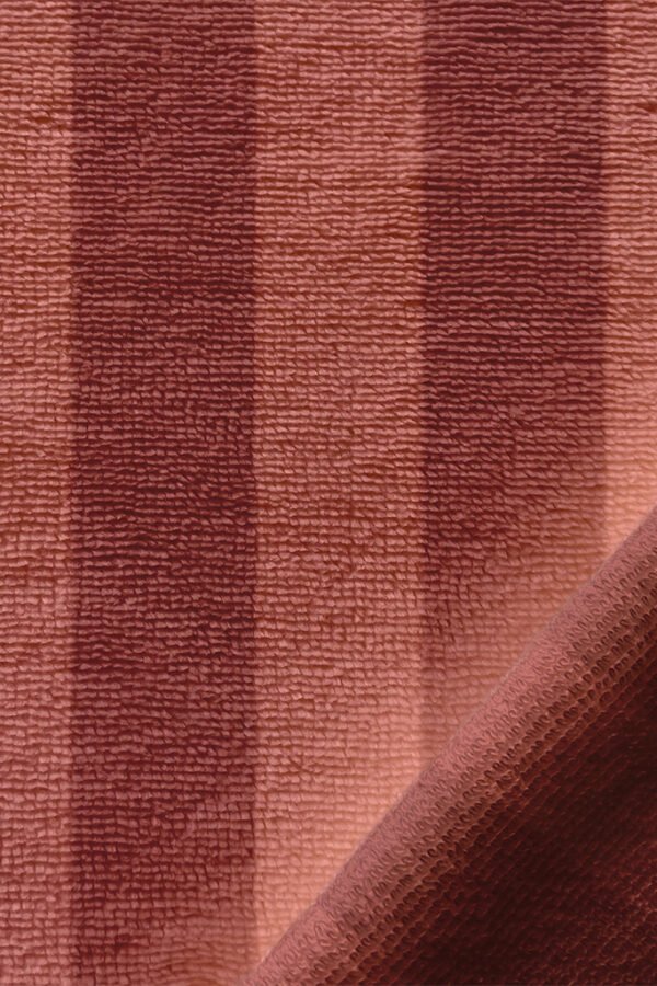 Tissu éponge rayé terracotta