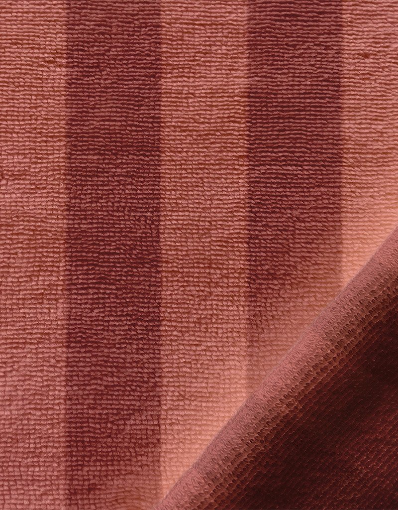Tissu éponge rayé terracotta