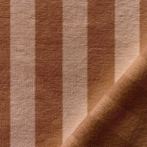 Tissu éponge rayé beige/chocolat