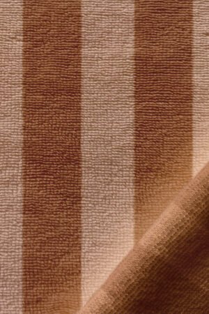 Tissu éponge rayé beige/chocolat