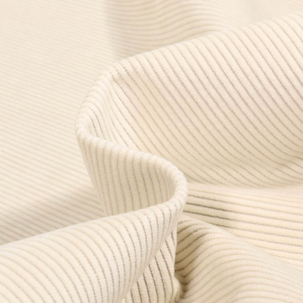 Tissu velours écru