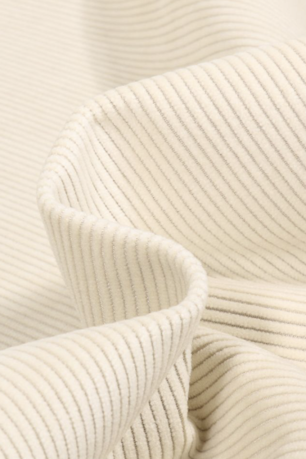 Tissu velours écru