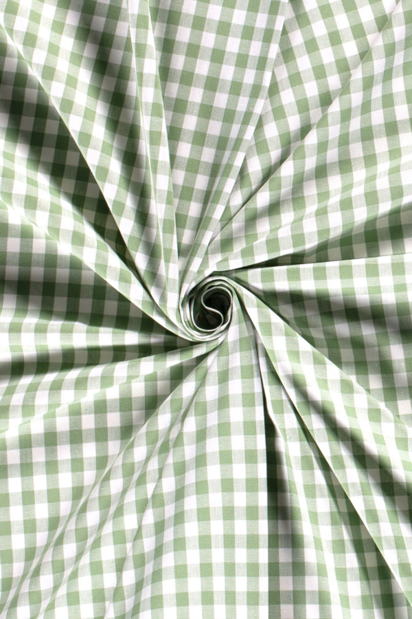 Tissu coton vichy vert