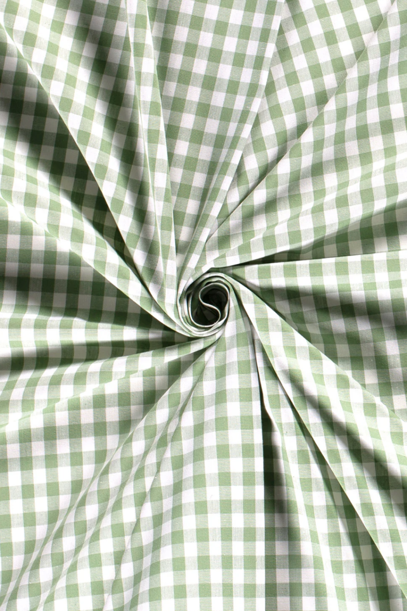 Tissu coton vichy vert