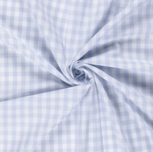 Tissu coton vichy bleu ciel