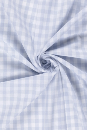 Tissu coton vichy bleu ciel