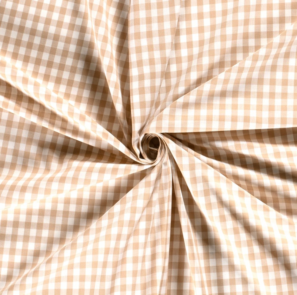 Tissu coton vichy camel – Image 2