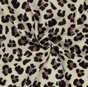 Tissu gaze de coton léopard Ava